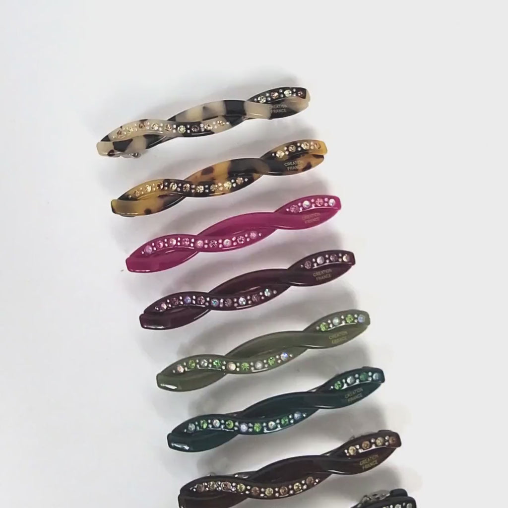 Pure Twisted Cubic Line Hair Barrette (2.6 Inch) / Cute French Hair Pin / Automatic Hair Clip