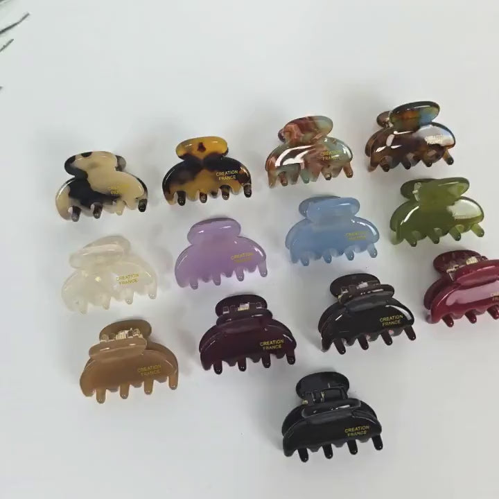 Mini Claw Clip Half Moon Hair Claw Clip (1.2 Inch) / Vivid Color French Pin / Alligator Hair Clip for Woman
