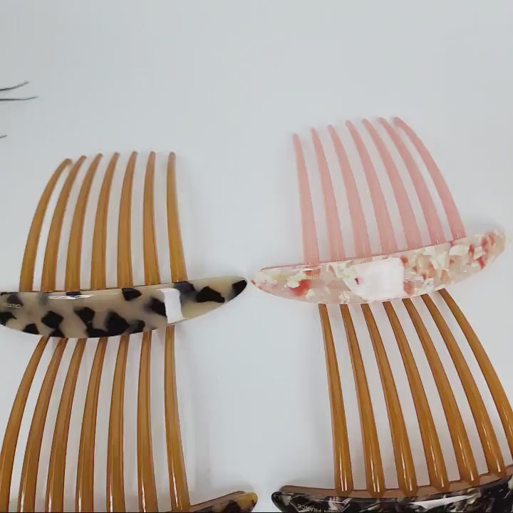 Simple Long Oval Non-slip Hair Comb Pin (4.3 Inch) / Tortoise Shell French Hair Pin / Hair Fork for Woman