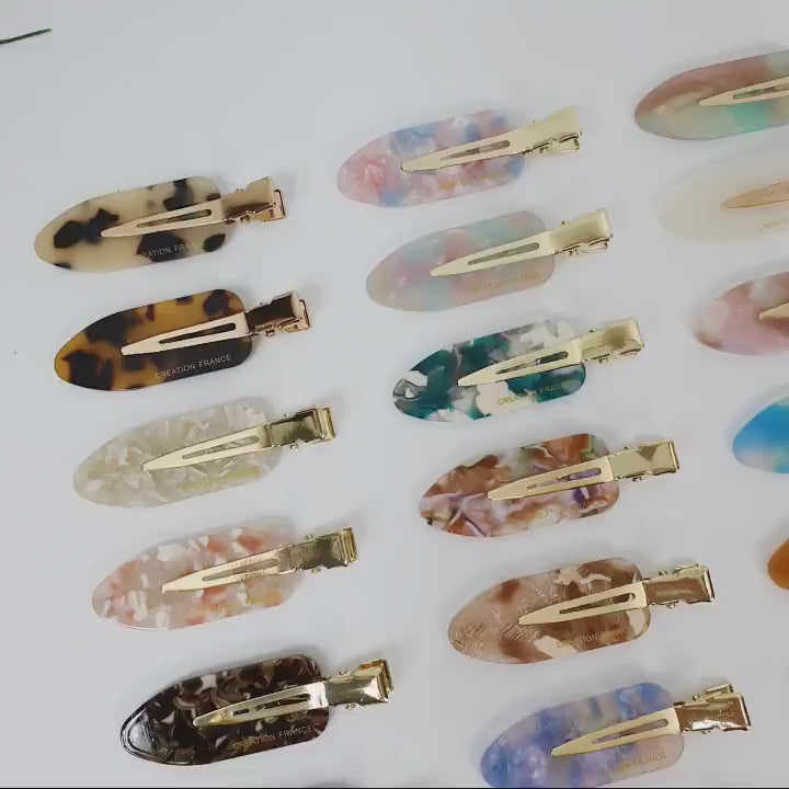Leopard Aurora Cute Flat Back Stage Mini Hair Claw Clip / Simple Small French Hair Pin / Crocodile Hair Clip for Woman