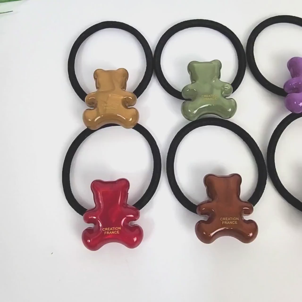 Velvet Aurora Bold Teddy Bear Elastic Hair Tie / Simple Cute Ponytail Holder / Hair Accessory for Woman / French Hair Tie