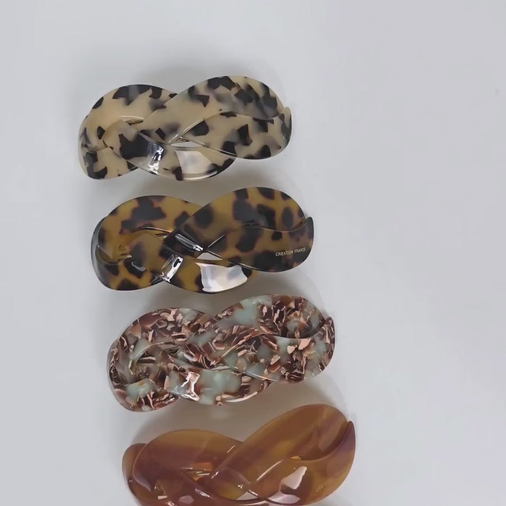 Triple Twist Curve Half-Tie Full-Tie Bobby Pin (3.5 Inch) / Tortoise Shell French Hair Pin / Hair Accessory for Woman / Automatic Hair Clip