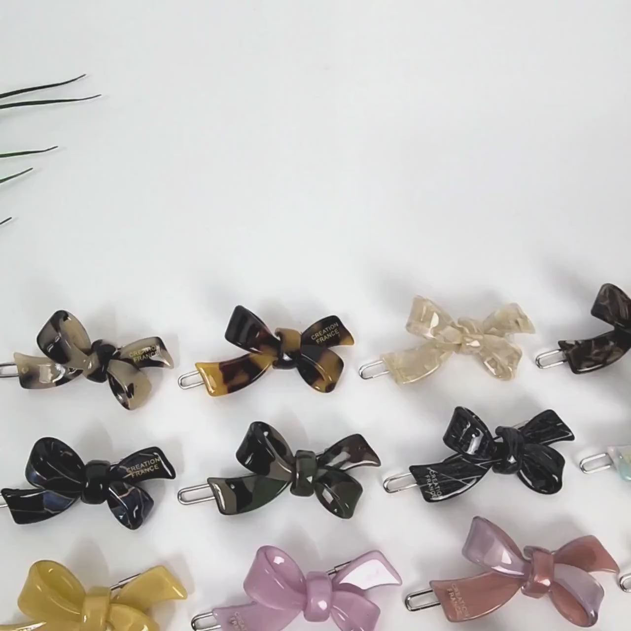 Tiny Double Ribbon Bobby Pin (1.8 Inch) / Tortoise Marble Leopard French Hair Pin Clip / Bow Barrette  for Thin Hair