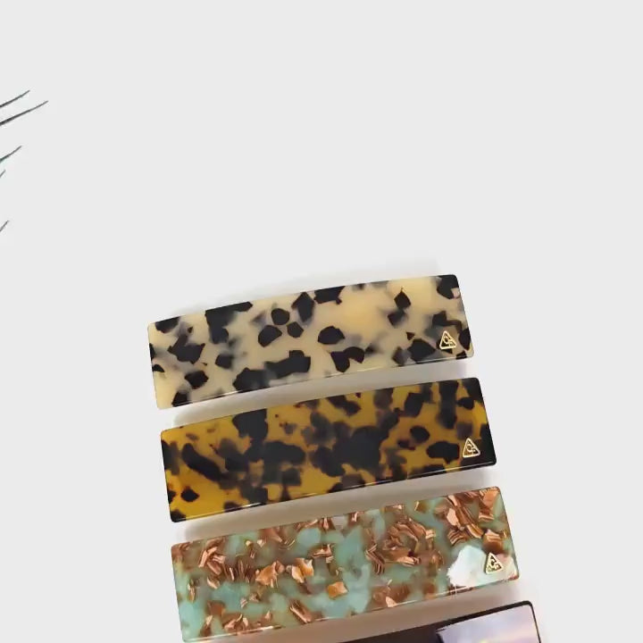 Acetate Barrette (4.1 Inch) | French Pin | Korean Hair Pin | Rectangular Ponytail Holder Clip