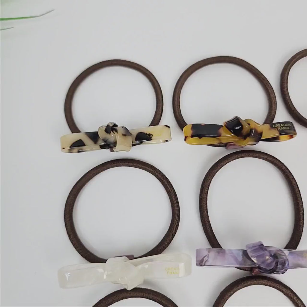 Leopard Mini Twist Ribbon Small Hair Tie (2.0 Inch) / Simple Cute Ponytail Holder / Hair Accessory for Woman / French Hair Tie