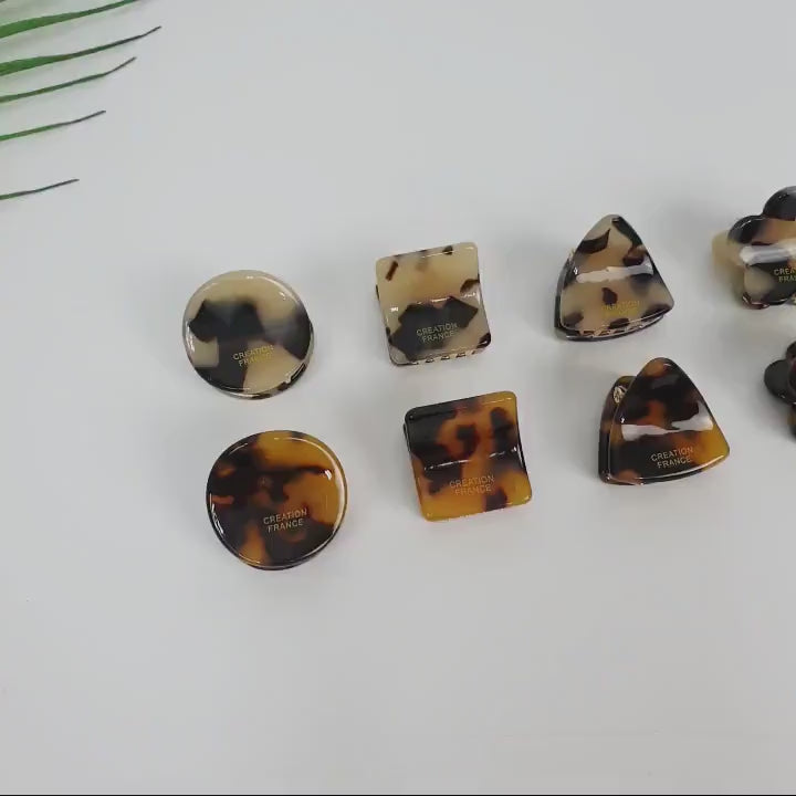Marble Modern Mini Hair Clip Claw / Tortoise Shell Small French Pin / Hair Barrette for Woman / Leopard Hair Clips