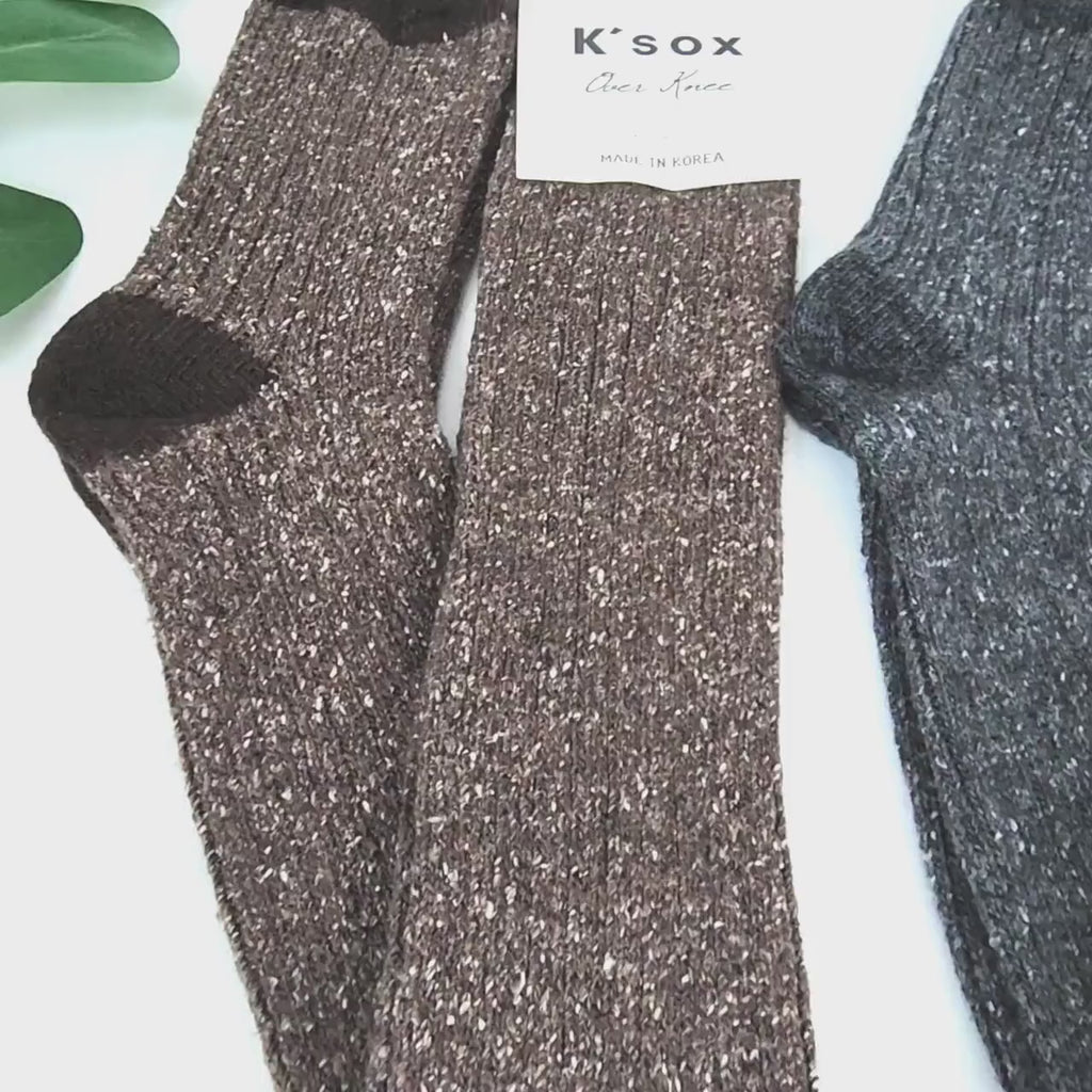 Thigh High Socks | Wool Knit Thermal Warmers | Korean Socks | Cozy Winter Gift